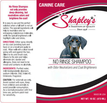 Load image into Gallery viewer, Shapleys Canine Care No Rinse Shampoo LABEL