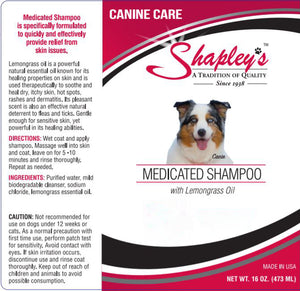 Shapleys Canine Care Medicated Shampoo LABEL